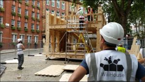 2nd Day of Construction for the Wikihouse Team